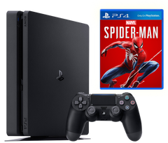 Sony Playstation 4 Slim 1Tb + Marvel's Spider-Man, Черный, 1 ТБ