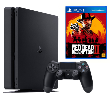 Sony Playstation 4 Slim 1Tb + Red Dead Redemption 2, Черный, 1 ТБ